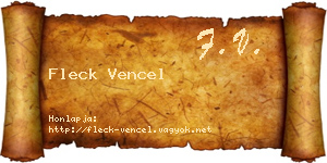 Fleck Vencel névjegykártya